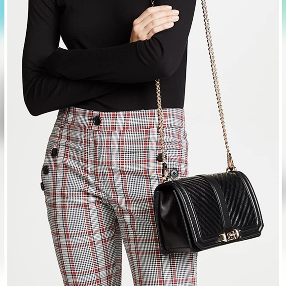 Rebecca Minkoff Chevron Quilted Love Crossbody with Chain Inset - Picture 8 of 9